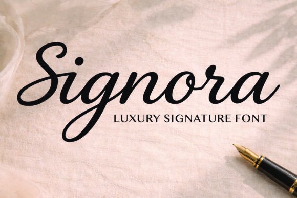 Discover the Elegance of Signora: A Signature Script Font for Creative Projects