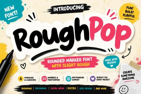 Exploring the Playful World of Rough Pop Marker: A Font for Expressive Design