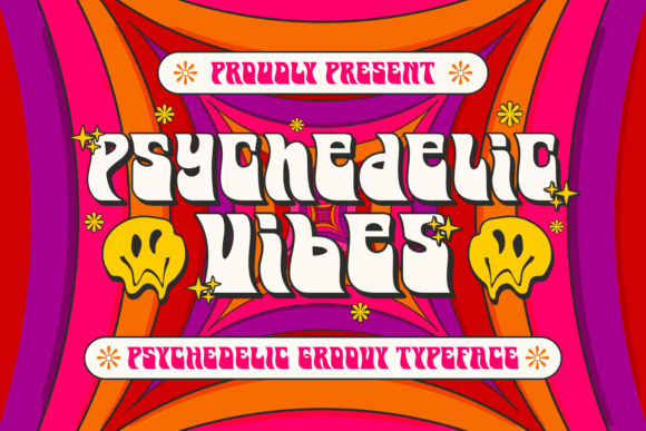 Psychedelic Vibes: A Bold and Playful Display Font for Creative Projects